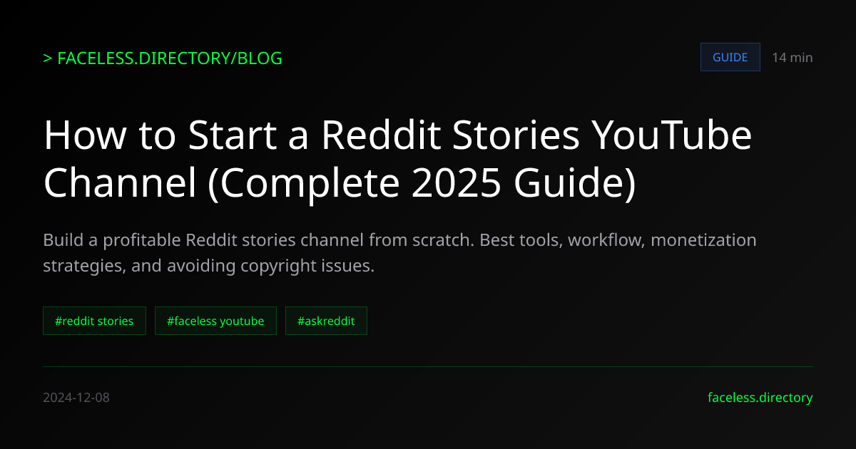 How to Start a Reddit Stories YouTube Channel (Complete 2025 Guide ...