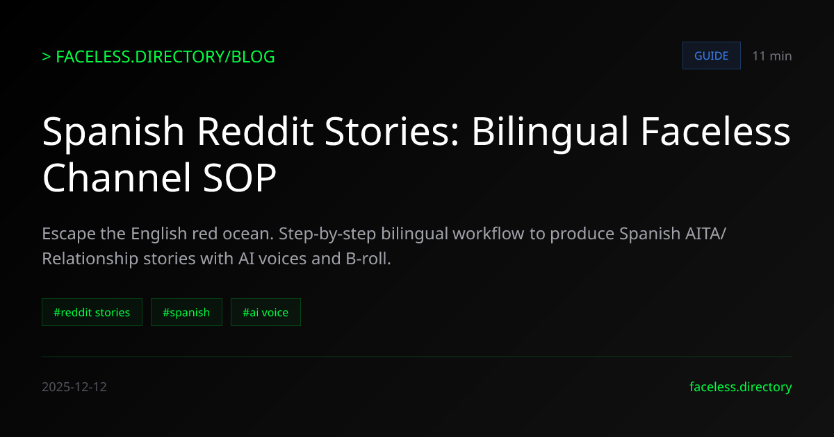 Spanish Reddit Stories: Bilingual Faceless Channel SOP - Faceless ...